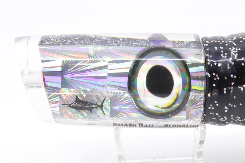 Aloha Lures Silver Rainbow Starburst Taxi Eyes Smash Bait 14" 12oz Skirted Black
