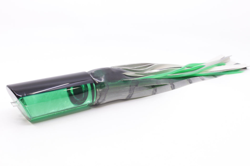 Moyes Lures Green MOP Black Back Medium Pipe Bomb 12" 7.5oz FT Vinyl Green Drip