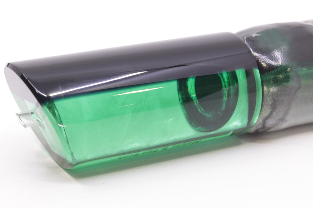 Moyes Lures Green MOP Black Back Medium Pipe Bomb 12" 7.5oz FT Vinyl Green Drip