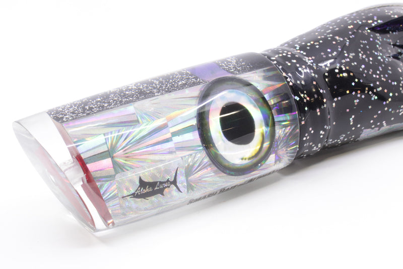 Aloha Lures Silver Rainbow Starburst Taxi Eyes Smash Bait 14" 12oz Skirted Black