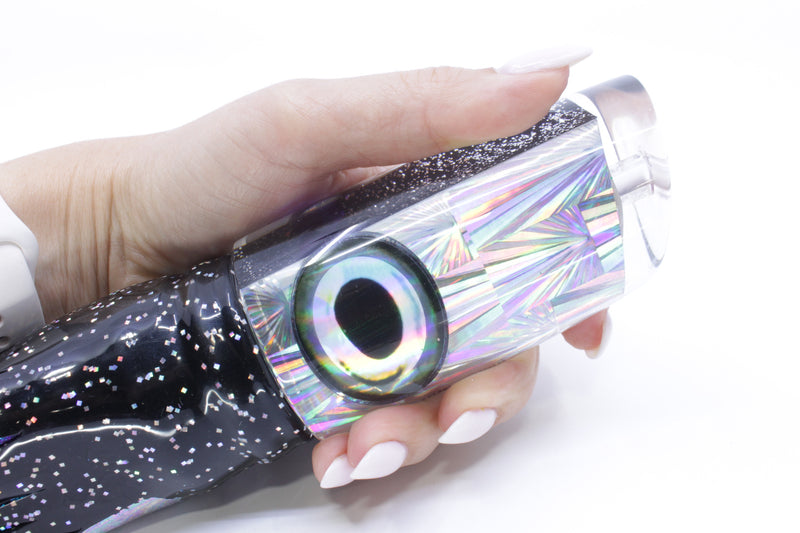 Aloha Lures Silver Rainbow Starburst Taxi Eyes Smash Bait 14" 12oz Skirted Black