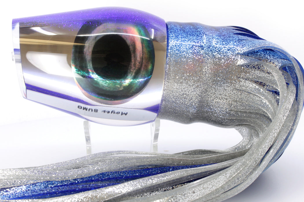 Moyes Lures Mirrored Blue Glitter Back Sumo Teaser 27oz Skirted Blue Aurora