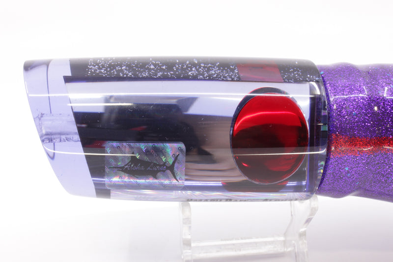 Aloha Lures Purple Mirrored Red Eyes Smash Bait 14" 12oz Skirted Purple