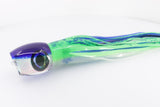 Moyes Lures White-Glow Oil Slick Blue Back Blaster 12" 8oz Skirted Green-White-Blue