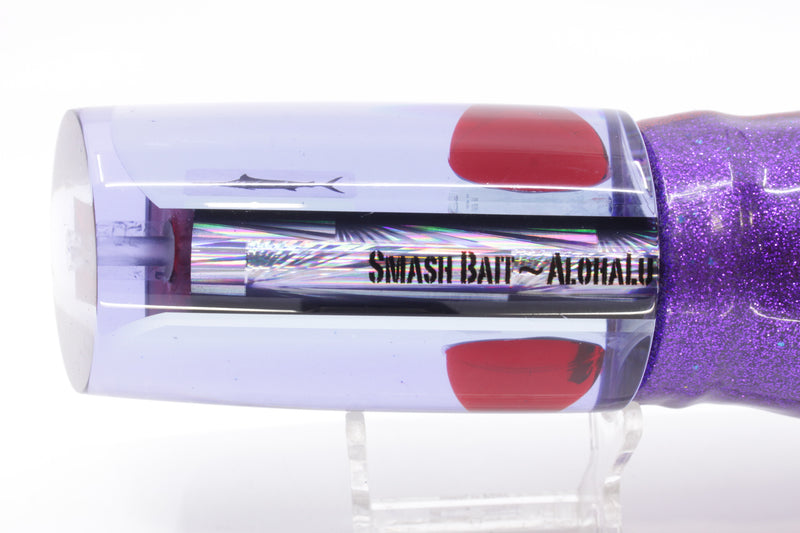 Aloha Lures Purple Mirrored Red Eyes Smash Bait 14" 12oz Skirted Purple
