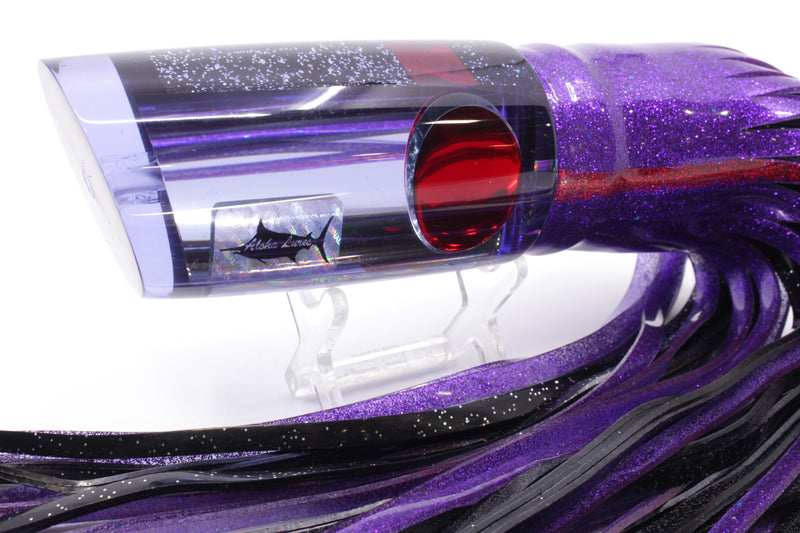 Aloha Lures Purple Mirrored Red Eyes Smash Bait 14" 12oz Skirted Purple
