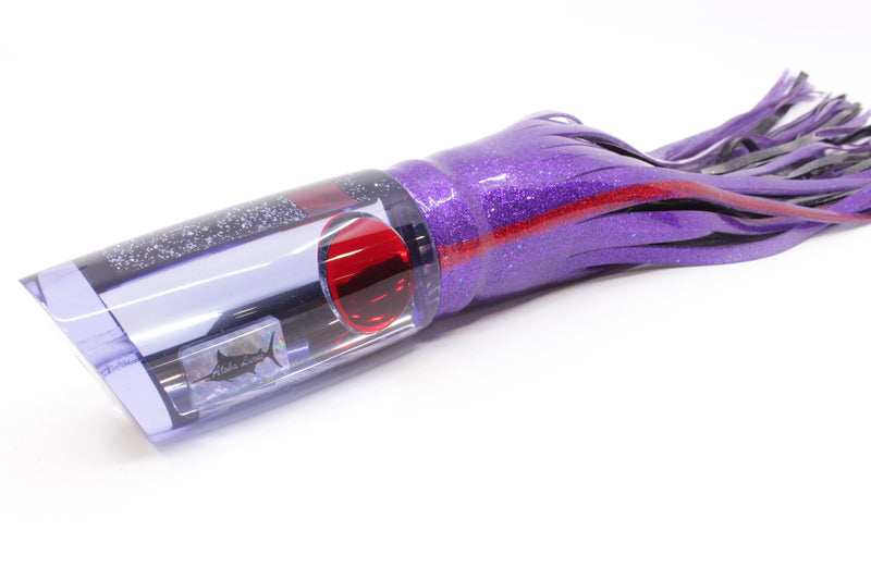 Aloha Lures Purple Mirrored Red Eyes Smash Bait 14" 12oz Skirted Purple