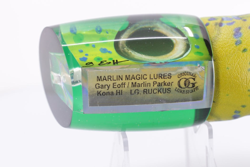 Marlin Magic Mahi Mahi MOP Green Back Taxi Eyes Large Ruckus 14" 13oz ALV Yellow Mahi EZ-K