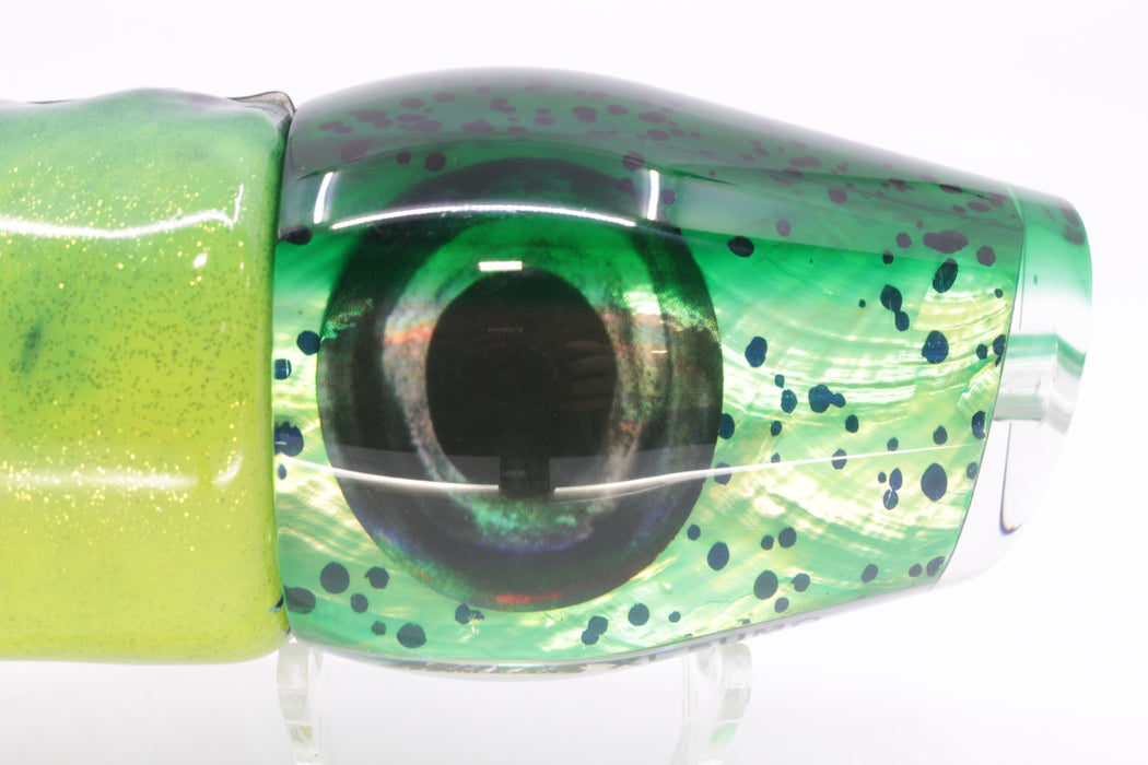 Moyes Lures Mahi MOP Green Back XL Sumo 16" 16.4oz Fire Tailz Vinyl Mahi