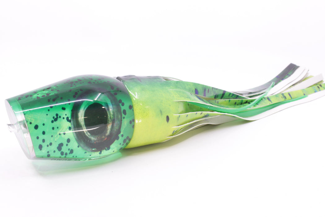 Moyes Lures Mahi MOP Green Back XL Sumo 16" 16.4oz Fire Tailz Vinyl Mahi