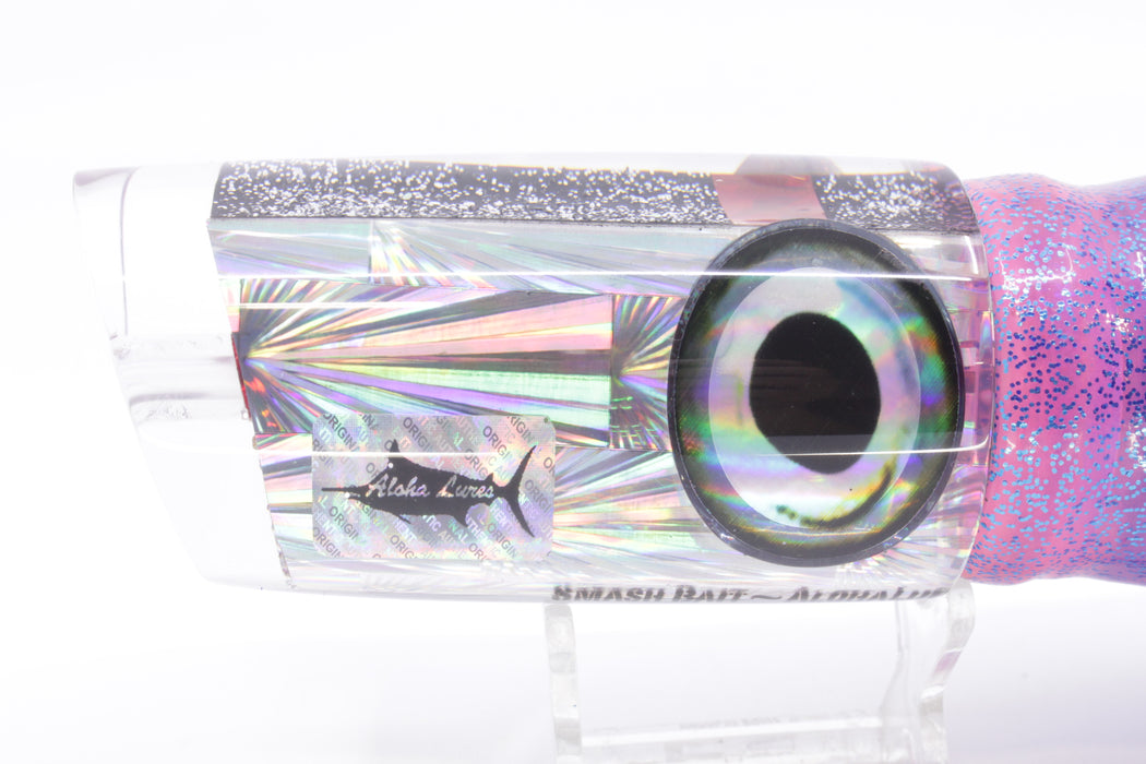 Aloha Lures Silver Rainbow Starburst Taxi Eyes Smash Bait 14" 12oz Skirted Pink
