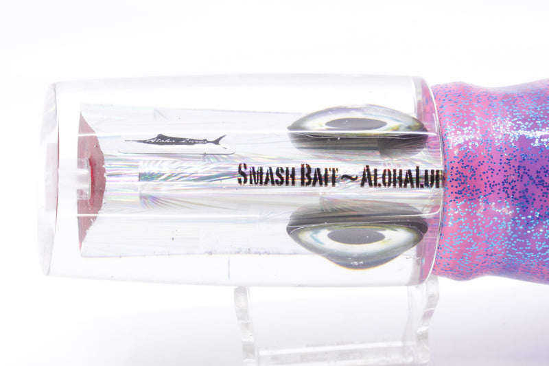 Aloha Lures Silver Rainbow Starburst Taxi Eyes Smash Bait 14" 12oz Skirted Pink