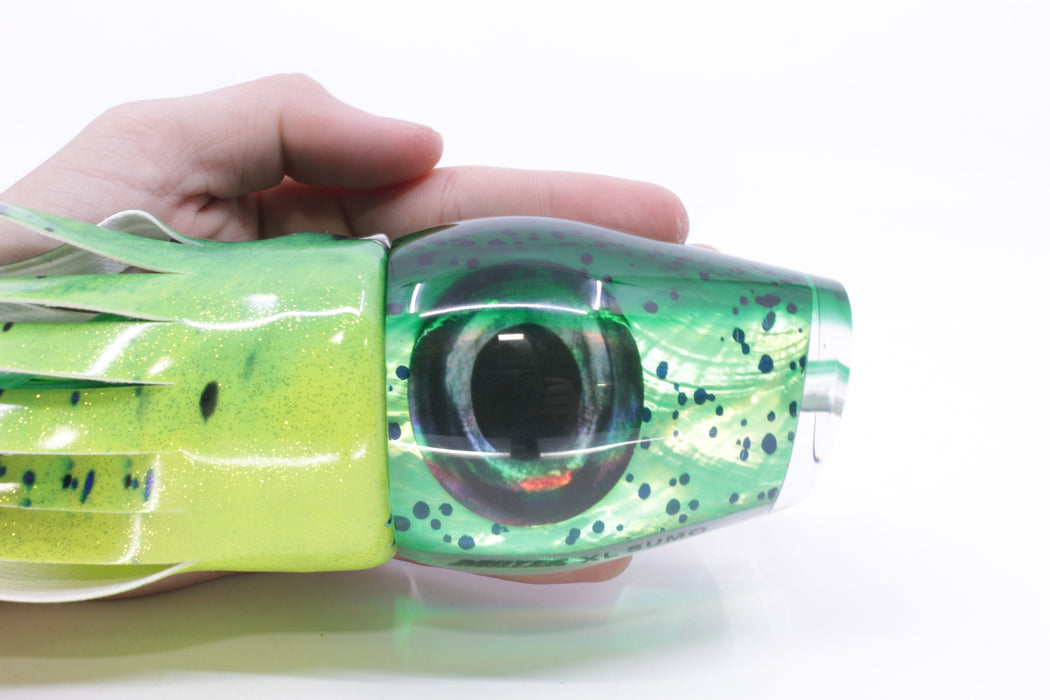 Moyes Lures Mahi MOP Green Back XL Sumo 16" 16.4oz Fire Tailz Vinyl Mahi