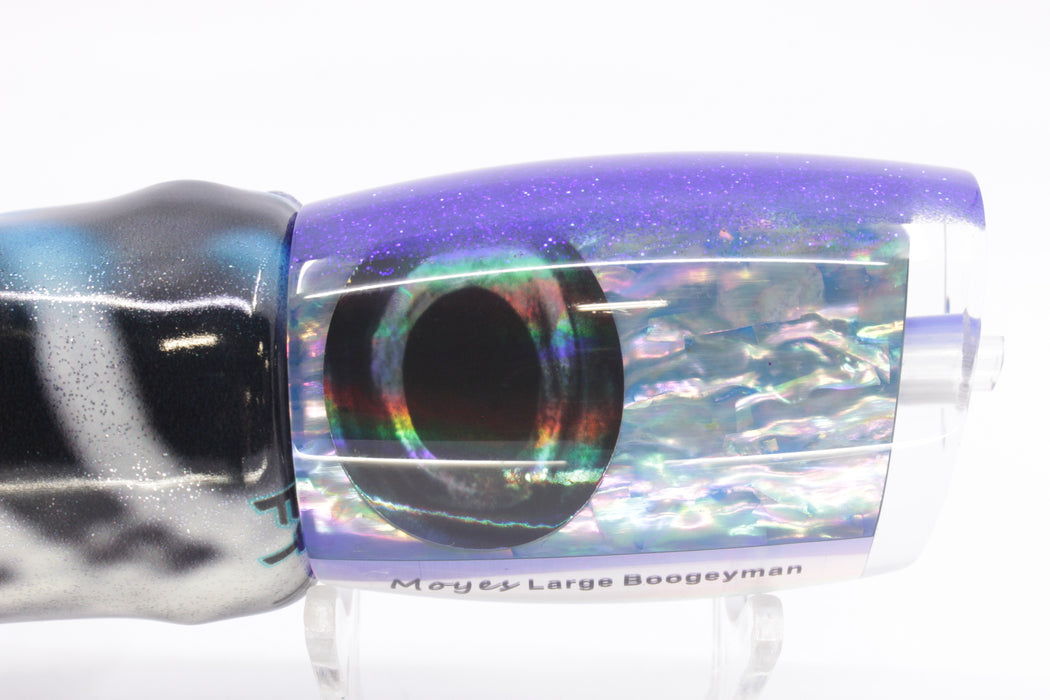 Moyes Lures Ice Blue Awabi Blue Back Large Boogeyman 14" 8.5oz Fire Tailz Vinyl Wahoo