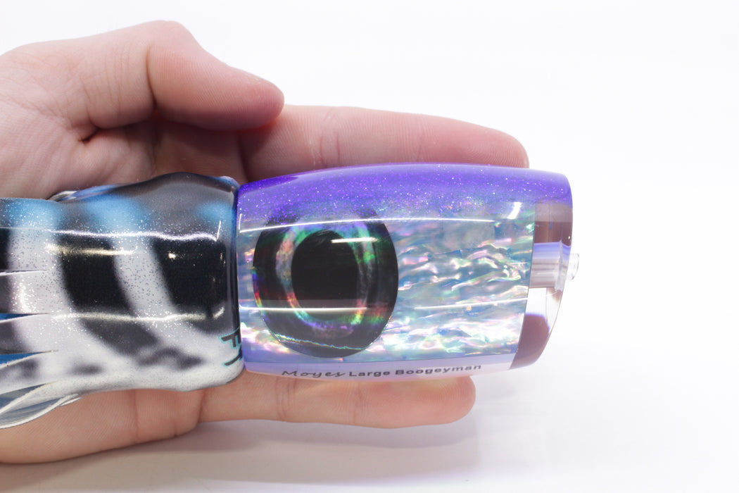 Moyes Lures Ice Blue Awabi Blue Back Large Boogeyman 14" 8.5oz Fire Tailz Vinyl Wahoo