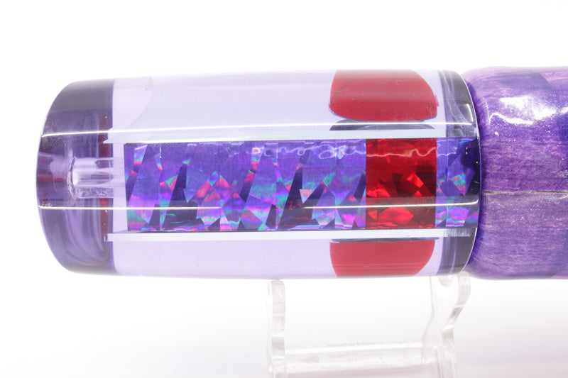 Aloha Lures Purple Mirrored Red Eyes Smash Bait 14" 12.2oz Fire Tailz Vinyl