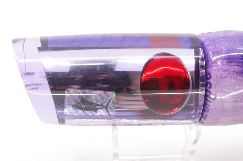 Aloha Lures Purple Mirrored Red Eyes Smash Bait 14" 12.2oz Fire Tailz Vinyl