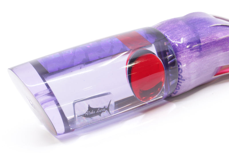 Aloha Lures Purple Mirrored Red Eyes Smash Bait 14" 12.2oz Fire Tailz Vinyl