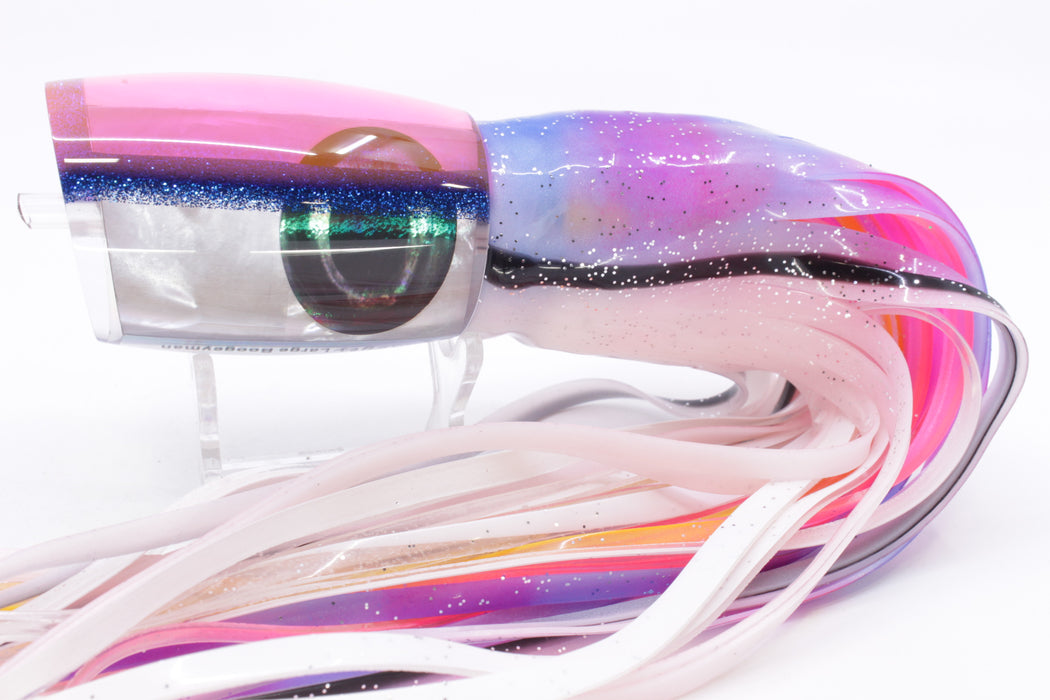 Moyes Lures White MOP Pink-Blue Back Large Boogeyman 14" 9.7oz Skirted Gay Bob