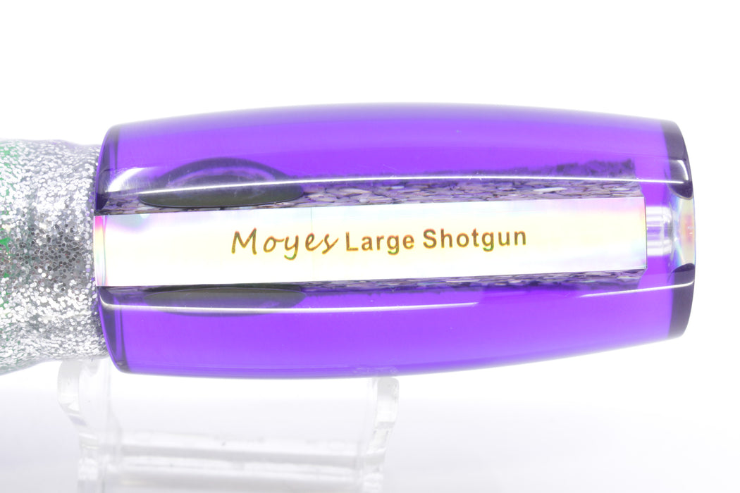 Moyes Lures S&P Purple Back Large Shotgun 12" 7.8oz Skirted Purple-Silver/Green