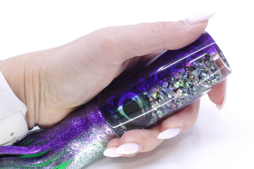 Moyes Lures S&P Purple Back Large Shotgun 12" 7.8oz Skirted Purple-Silver/Green