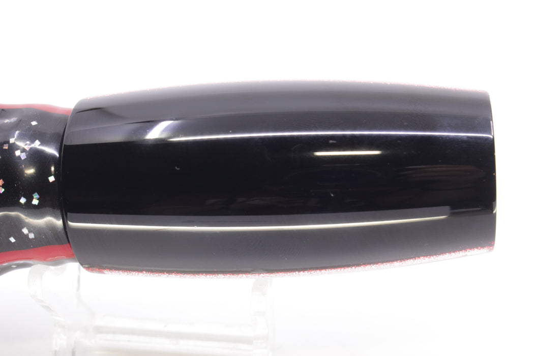 Moyes Lures Rainbow MOP Black-Red Back Large Shotgun 12" 7.8oz Skirted Black