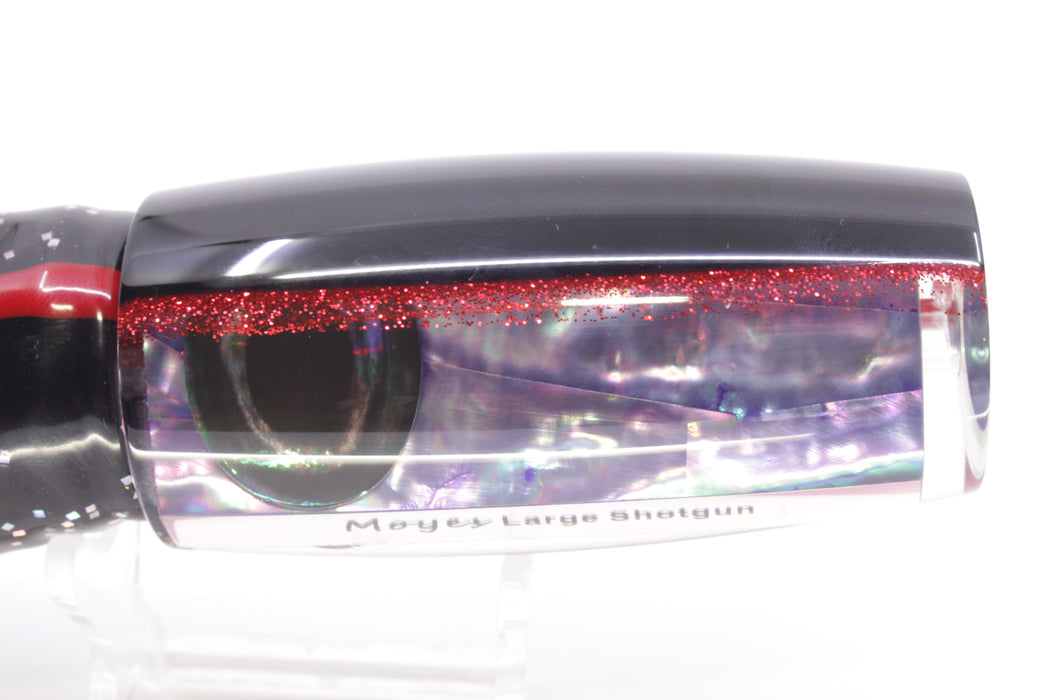 Moyes Lures Rainbow MOP Black-Red Back Large Shotgun 12" 7.8oz Skirted Black