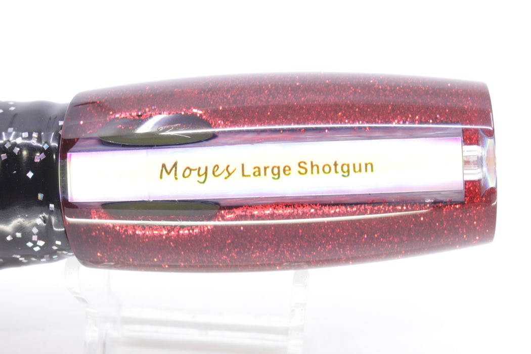 Moyes Lures Rainbow MOP Black-Red Back Large Shotgun 12" 7.8oz Skirted Black
