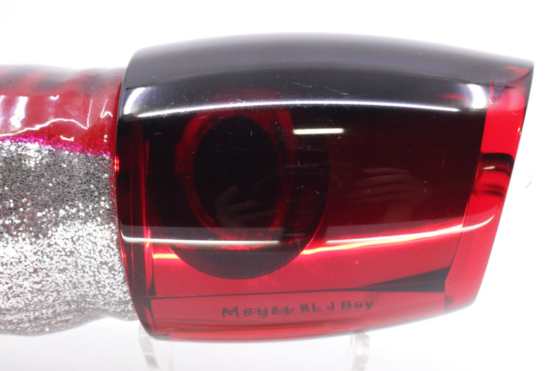 Moyes Lures Red Mirrored Black Back XL J-Boy Teaser 18.2oz Skirted Red Aurora