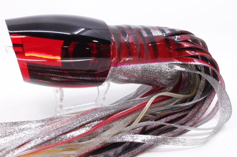 Moyes Lures Red Mirrored Black Back XL J-Boy Teaser 18.2oz Skirted Red Aurora