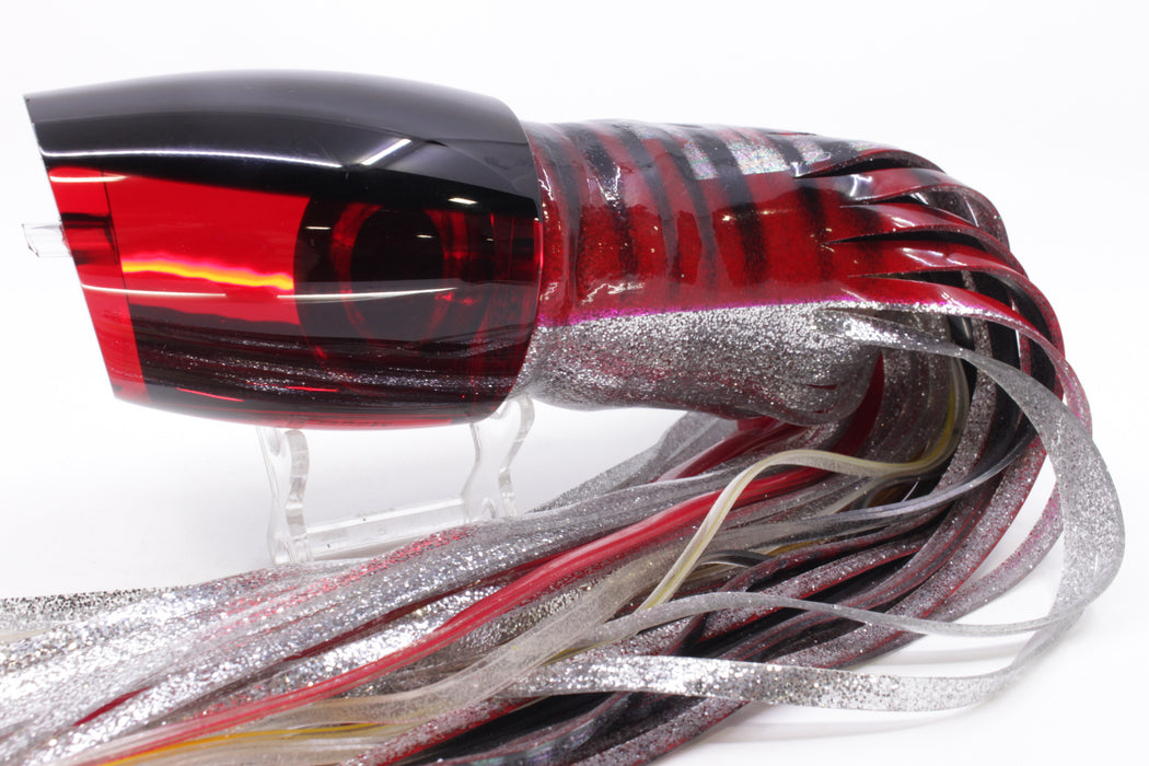 Moyes Lures Red Mirrored Black Back XL J-Boy Teaser 18.2oz Skirted Red Aurora