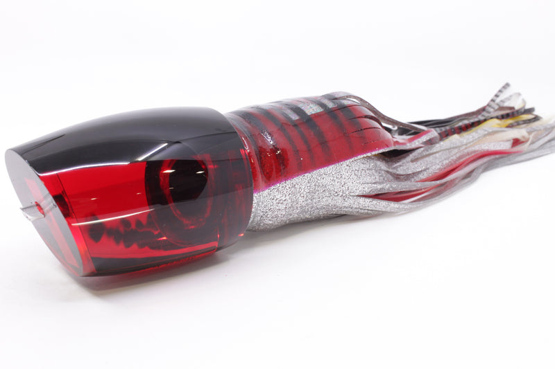 Moyes Lures Red Mirrored Black Back XL J-Boy Teaser 18.2oz Skirted Red Aurora
