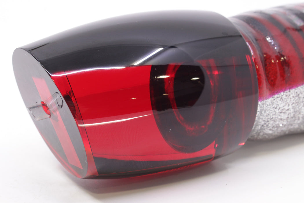Moyes Lures Red Mirrored Black Back XL J-Boy Teaser 18.2oz Skirted Red Aurora
