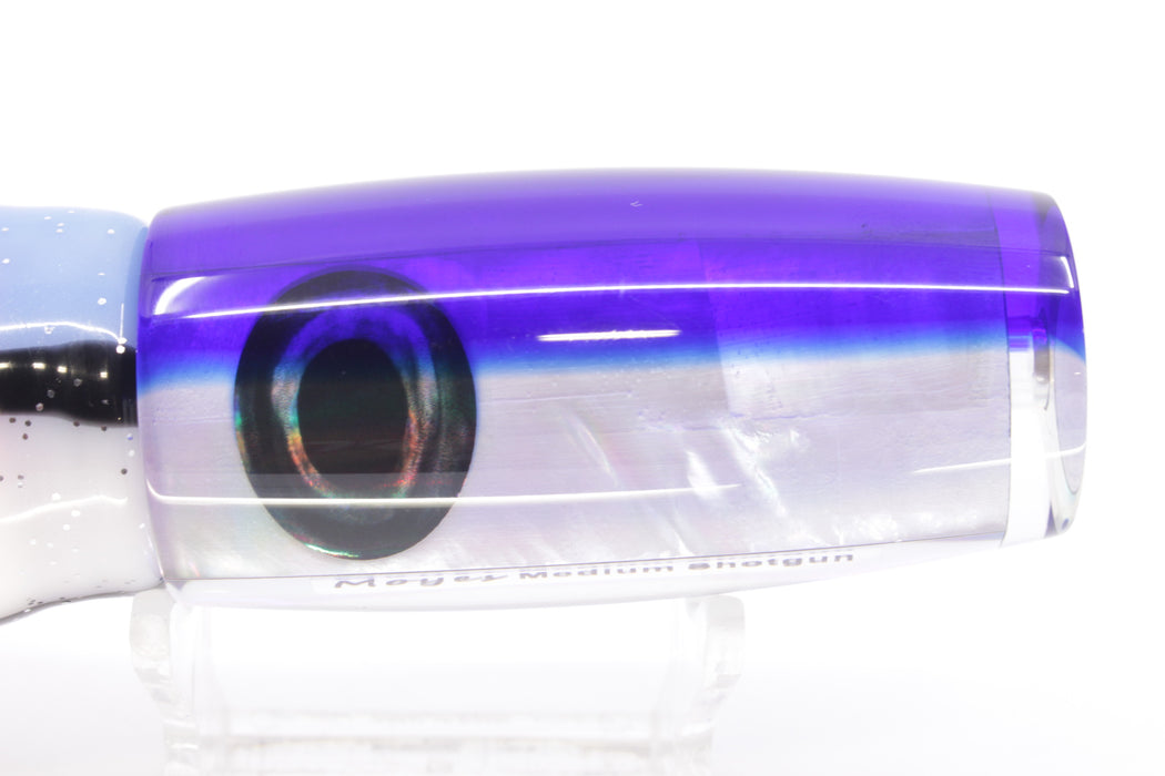 Moyes Lures White MOP Blue Back Medium Shotgun 10" 6.2oz Skirted Gay Bob