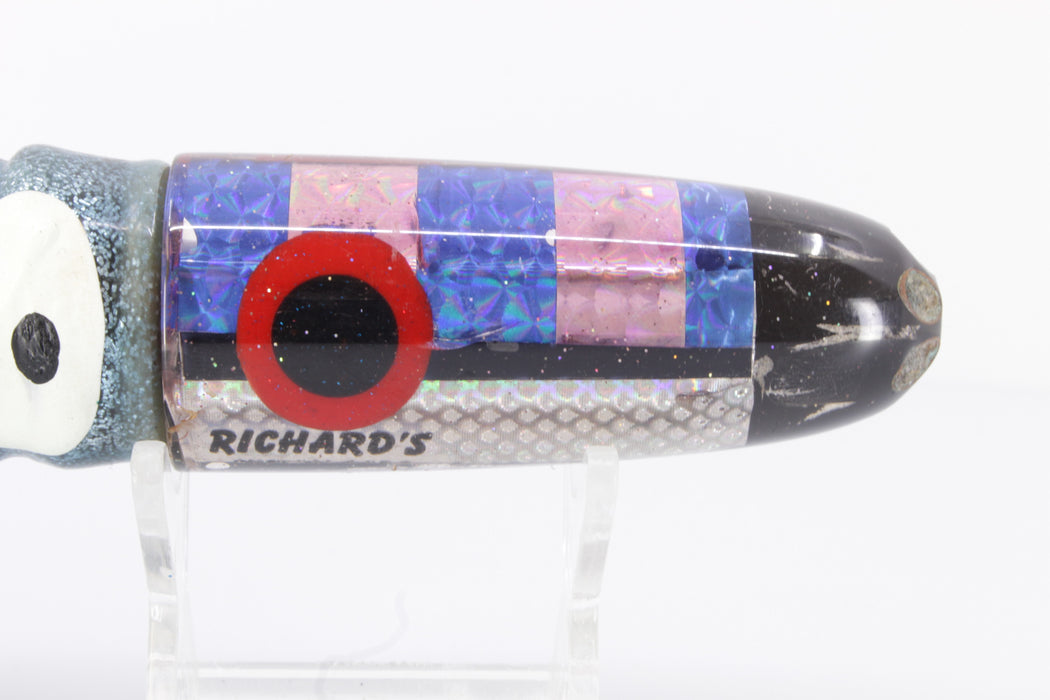 Richard's Lures Pink & Blue Striped 6-Hole Bullet 9"+ 10oz Triple Skirted Pre-Owned