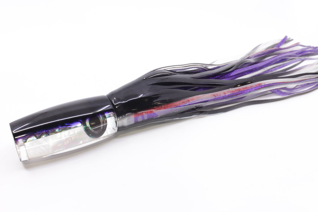 Moyes Lures Skipjack Paua-MOP Black-Purple Back Medium Shotgun 10" 6.2oz Skirted