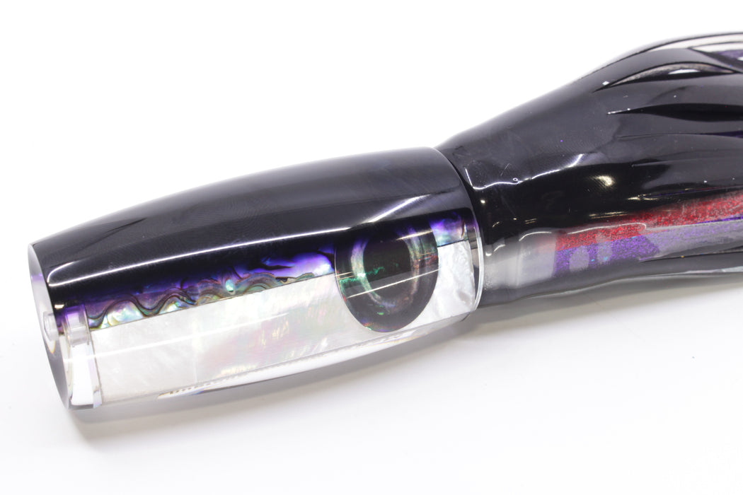 Moyes Lures Skipjack Paua-MOP Black-Purple Back Medium Shotgun 10" 6.2oz Skirted