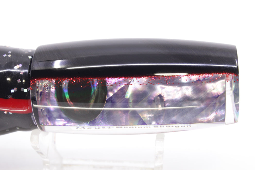 Moyes Lures Rainbow MOP Black-Red Back Medium Shotgun 10" 6.2oz Skirted