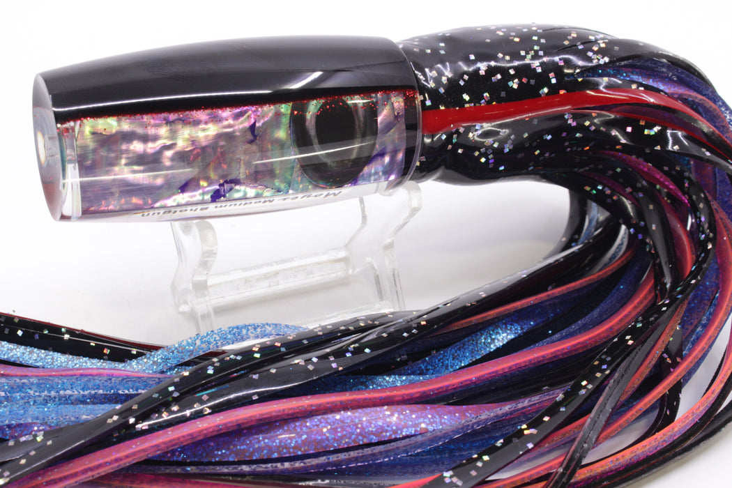 Moyes Lures Rainbow MOP Black-Red Back Medium Shotgun 10" 6.2oz Skirted