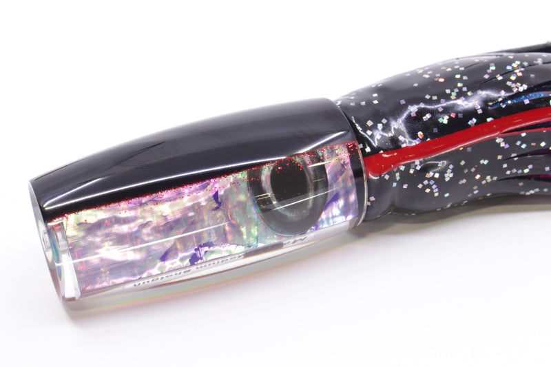 Moyes Lures Rainbow MOP Black-Red Back Medium Shotgun 10" 6.2oz Skirted