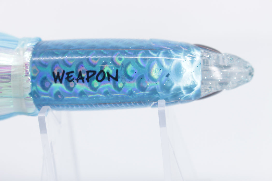 Bonze Lures Blue Rainbow Scale Glitter Back Weapon 9" 8oz Flashabou Feathersword