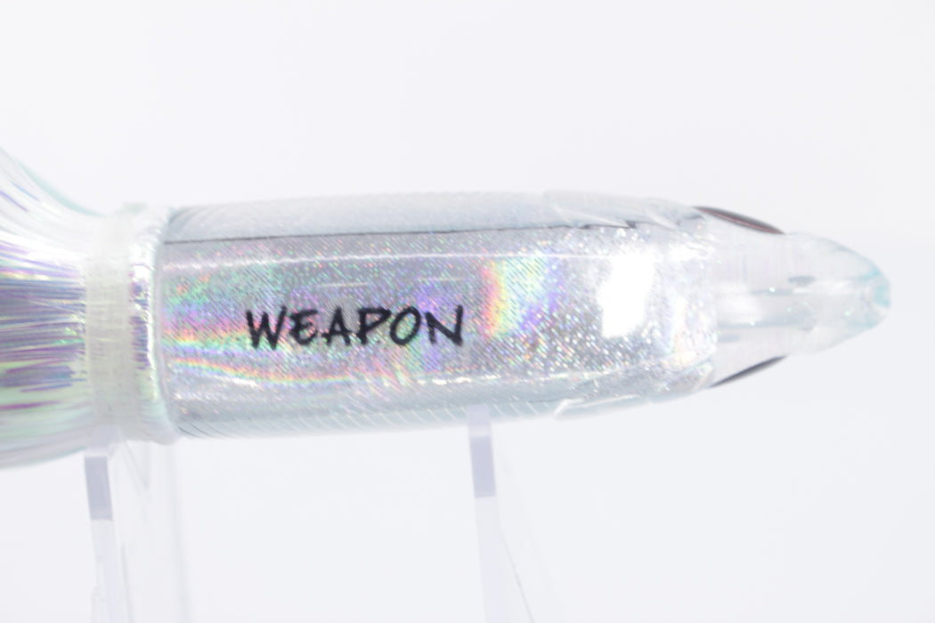 Bonze Lures Silver Rainbow Glitter Back Weapon 9" 8oz Flashabou Turquoise-White