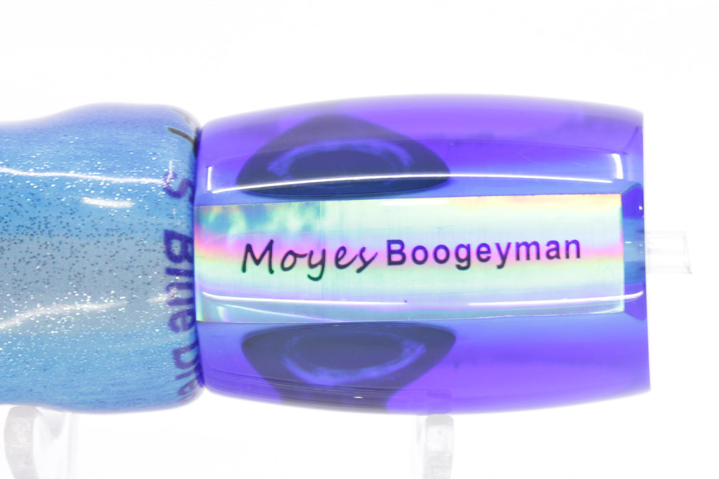 Moyes Lures Ice Blue MOP Blue Back Taxi Eyes Boogeyman 12" 5.7oz Fire Tailz Vinyl