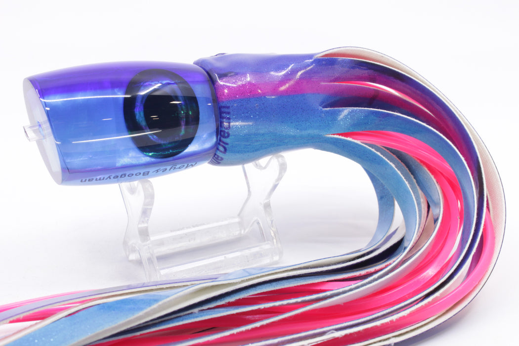 Moyes Lures Ice Blue MOP Blue Back Taxi Eyes Boogeyman 12" 5.7oz Fire Tailz Vinyl