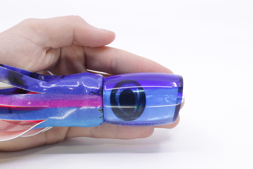 Moyes Lures Ice Blue MOP Blue Back Taxi Eyes Boogeyman 12" 5.7oz Fire Tailz Vinyl