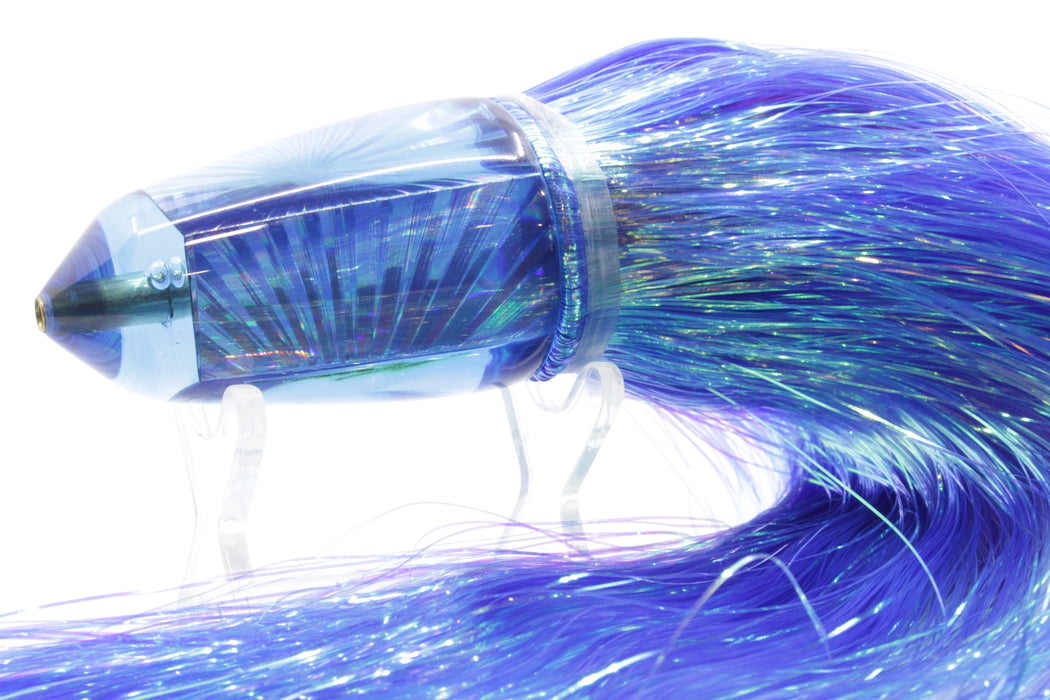 Koya Lures Blue Rainbow Starburst Clean Sweep Bullet 10" 8.2oz Flashabou Blue