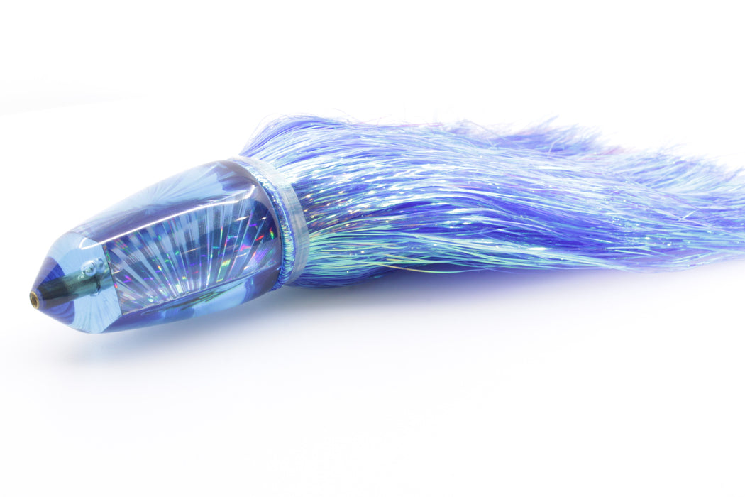 Koya Lures Blue Rainbow Starburst Clean Sweep Bullet 10" 8.2oz Flashabou Blue