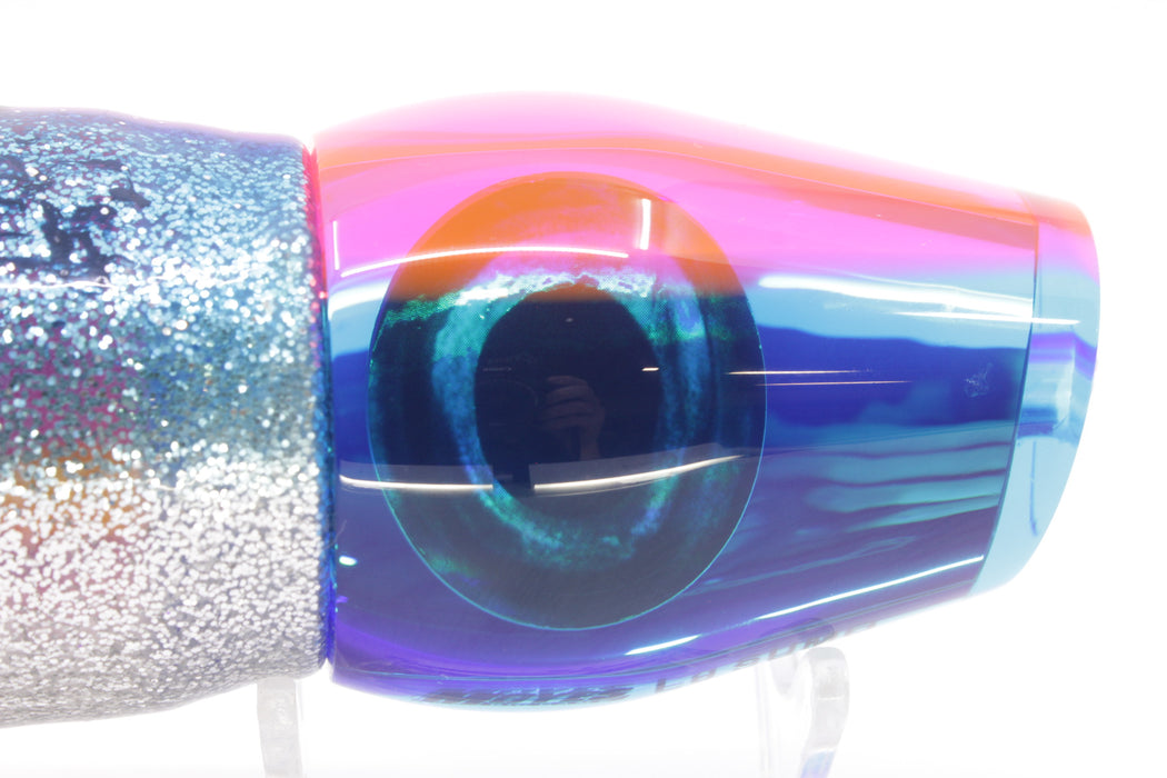 Moyes Lures Blue Mirrored Pink Back Taxi Eyes Large Sumo 14" 13.8oz Skirted