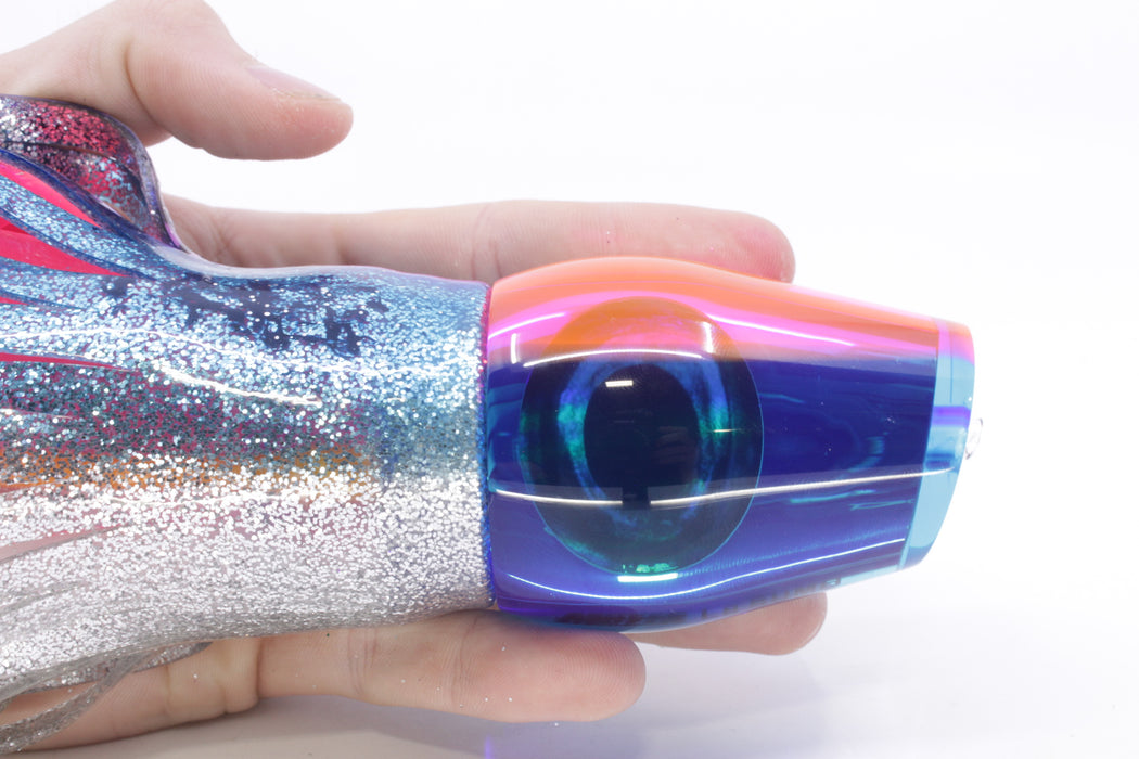 Moyes Lures Blue Mirrored Pink Back Taxi Eyes Large Sumo 14" 13.8oz Skirted