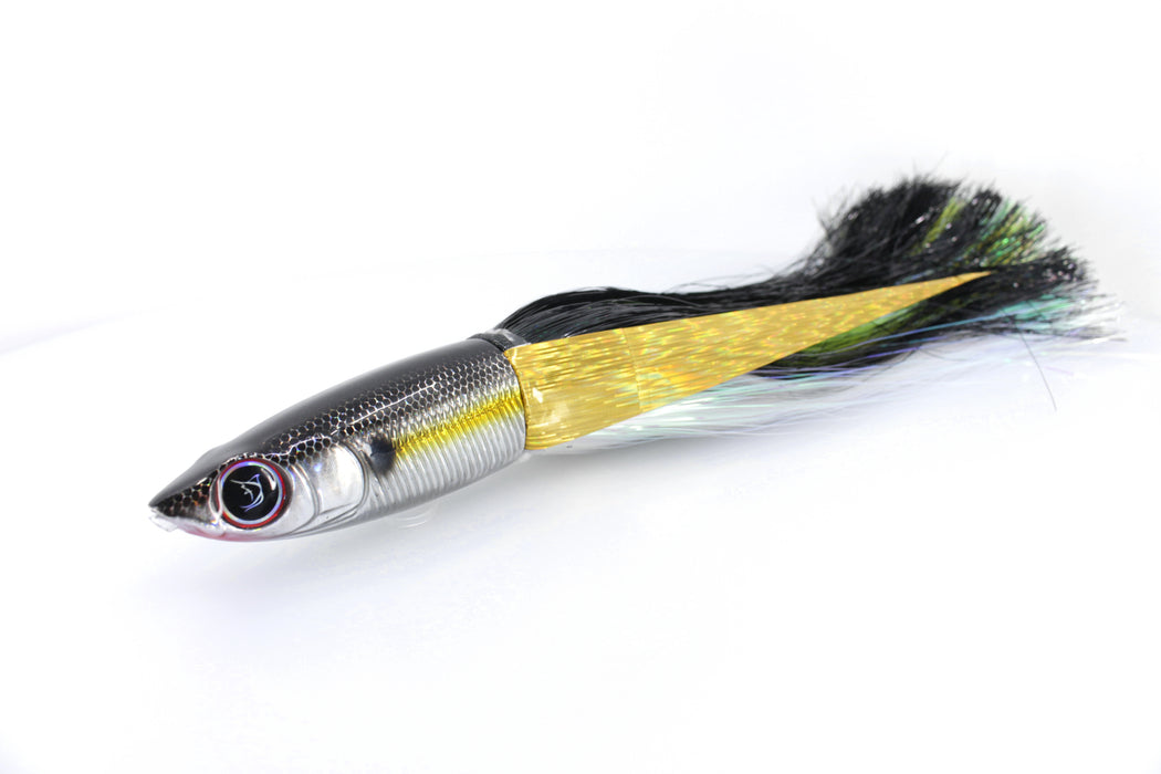 Bonze Lures Silver Rainbow Black Back Weapon X 12" 9.6oz Flashabou with Wings
